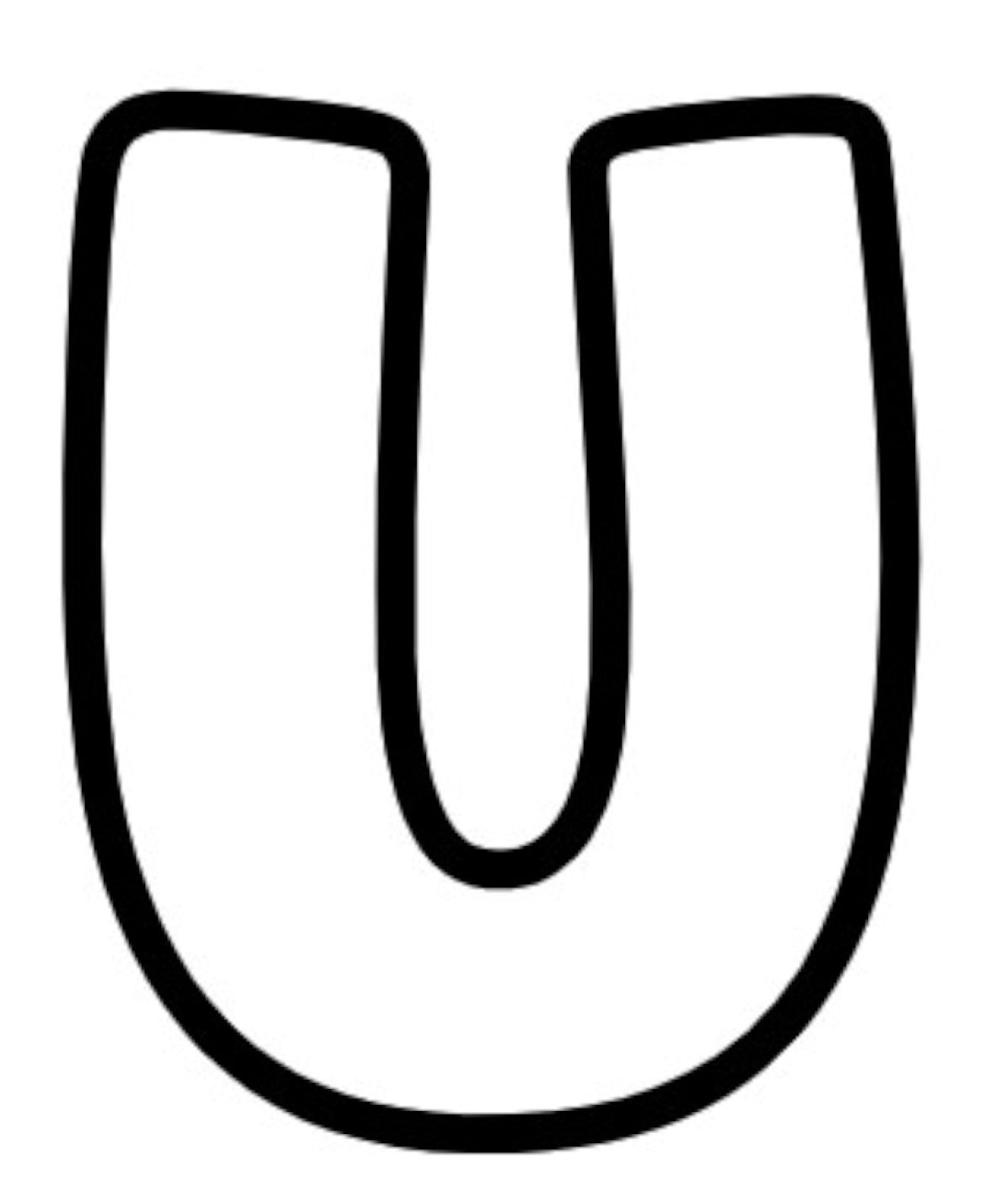 Letter U, Pre cut glass shape for glass fusing and crafting