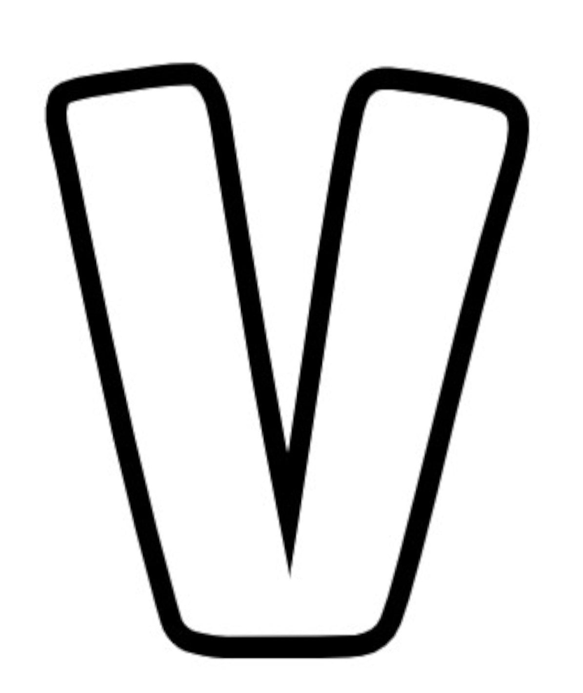 Letter V, Pre cut glass shape for glass fusing and crafting