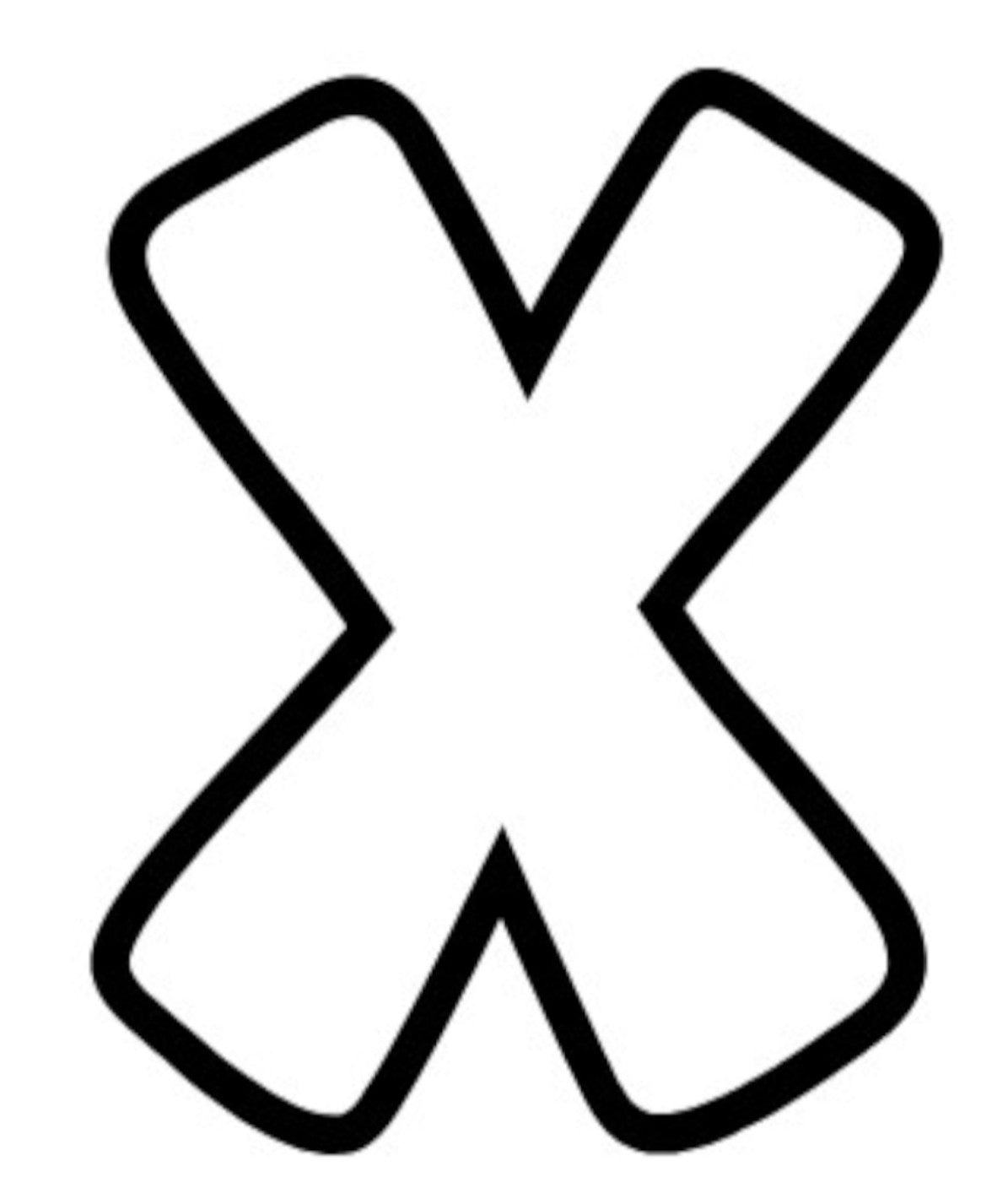 Letter X, Pre cut glass shape for glass fusing and crafting
