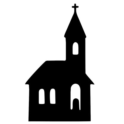 Winter Village Church, Christmas Pre cut glass shape for glass fusing and crafting