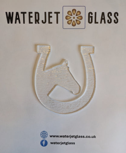 Horseshoe & Horse,  Pre cut glass shape for glass fusing