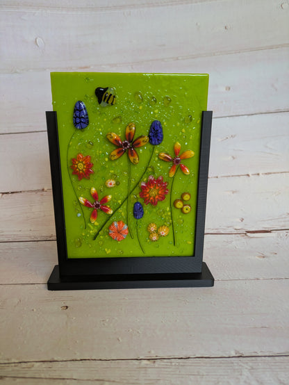Black Freestanding Fused Glass Display Stand