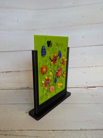 Black Freestanding Fused Glass Display Stand
