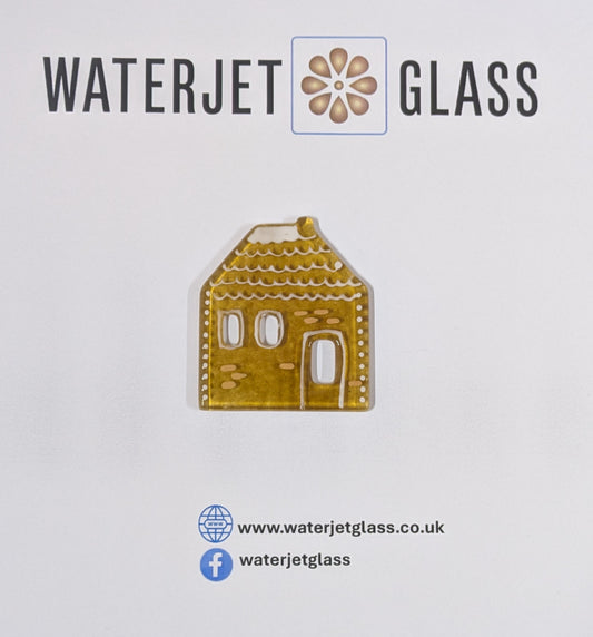 Winter Village House 1, Christmas Pre cut glass shape for glass fusing and crafting